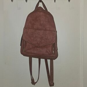 Mauve Pink Backpack With Adjustable Straps
